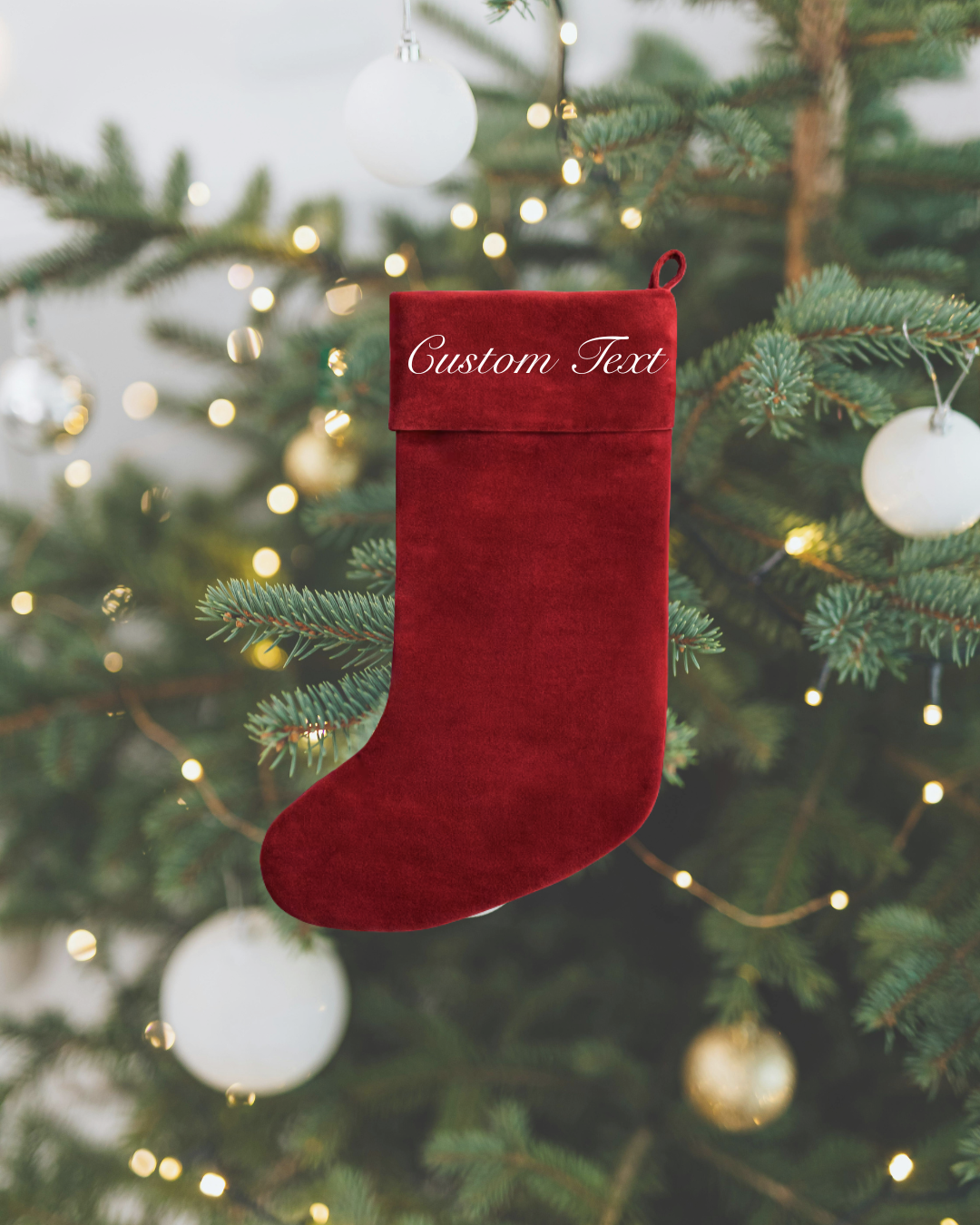 Red Cotton Velvet Stocking