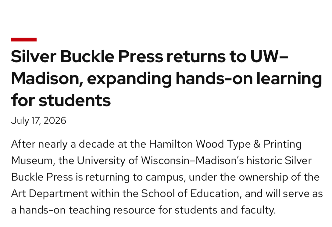 Silver Buckle Press article headline screenshot