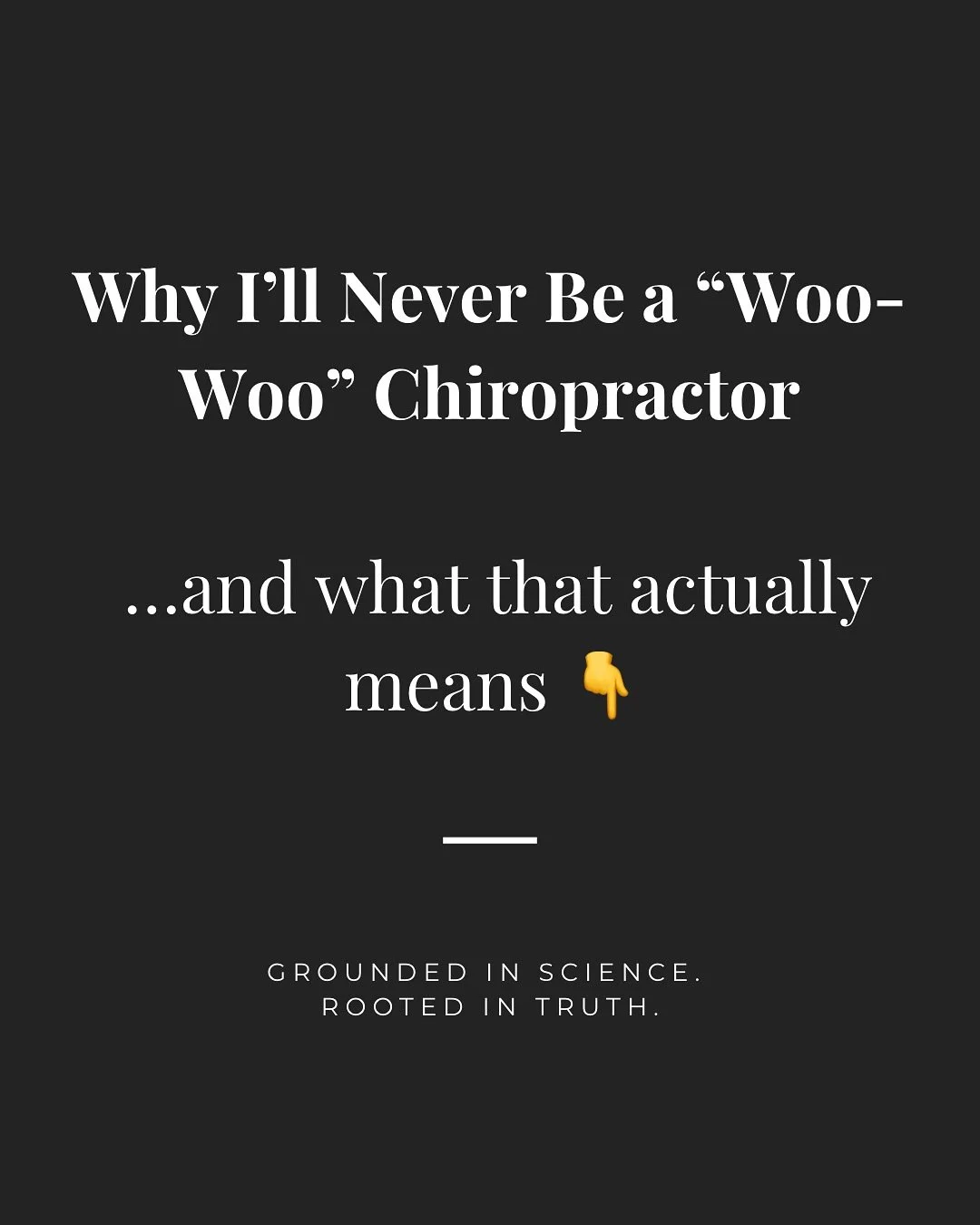 I became a chiropractor to serve people , not to sell &ldquo;energy healing,&rdquo; &ldquo;vibrations,&rdquo; or &ldquo;manifestations.&rdquo;
⠀
The truth is&hellip; a lot of what&rsquo;s preached under the name of &ldquo;holistic&rdquo; or &ldquo;na