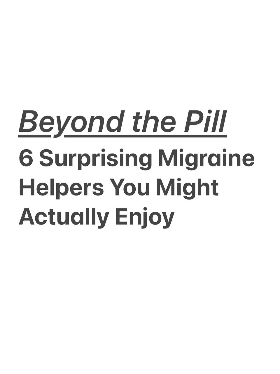 💊 Migraines don&rsquo;t always need another pill, sometimes your best relief comes from a yoga mat, a good night&rsquo;s sleep, or even a few tiny needles. 😌✨

From acupuncture to supplements to simple stress hacks, there are so many ways to calm y