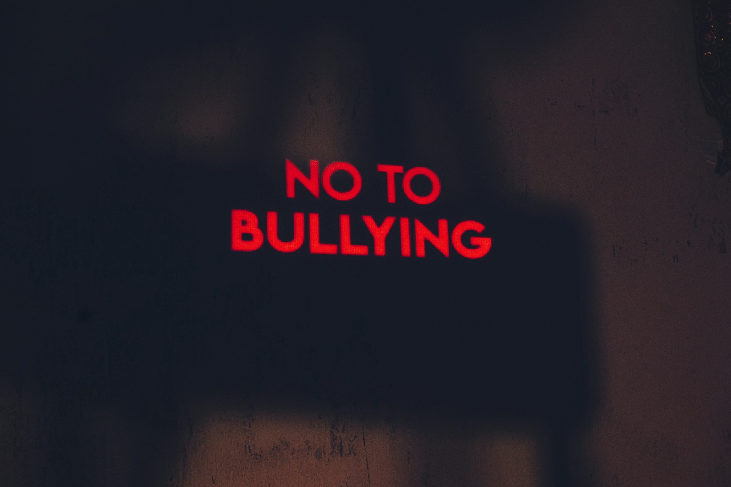 'No to Bullying' sign