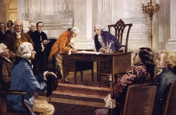 Painting of Articles of Confederation signing