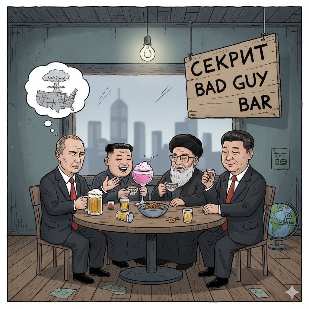 Four Bad Guys in a Bar