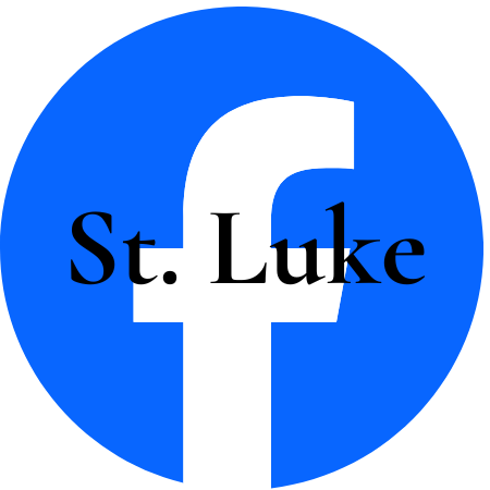Facebook logo with the text 'St. Luke' across it