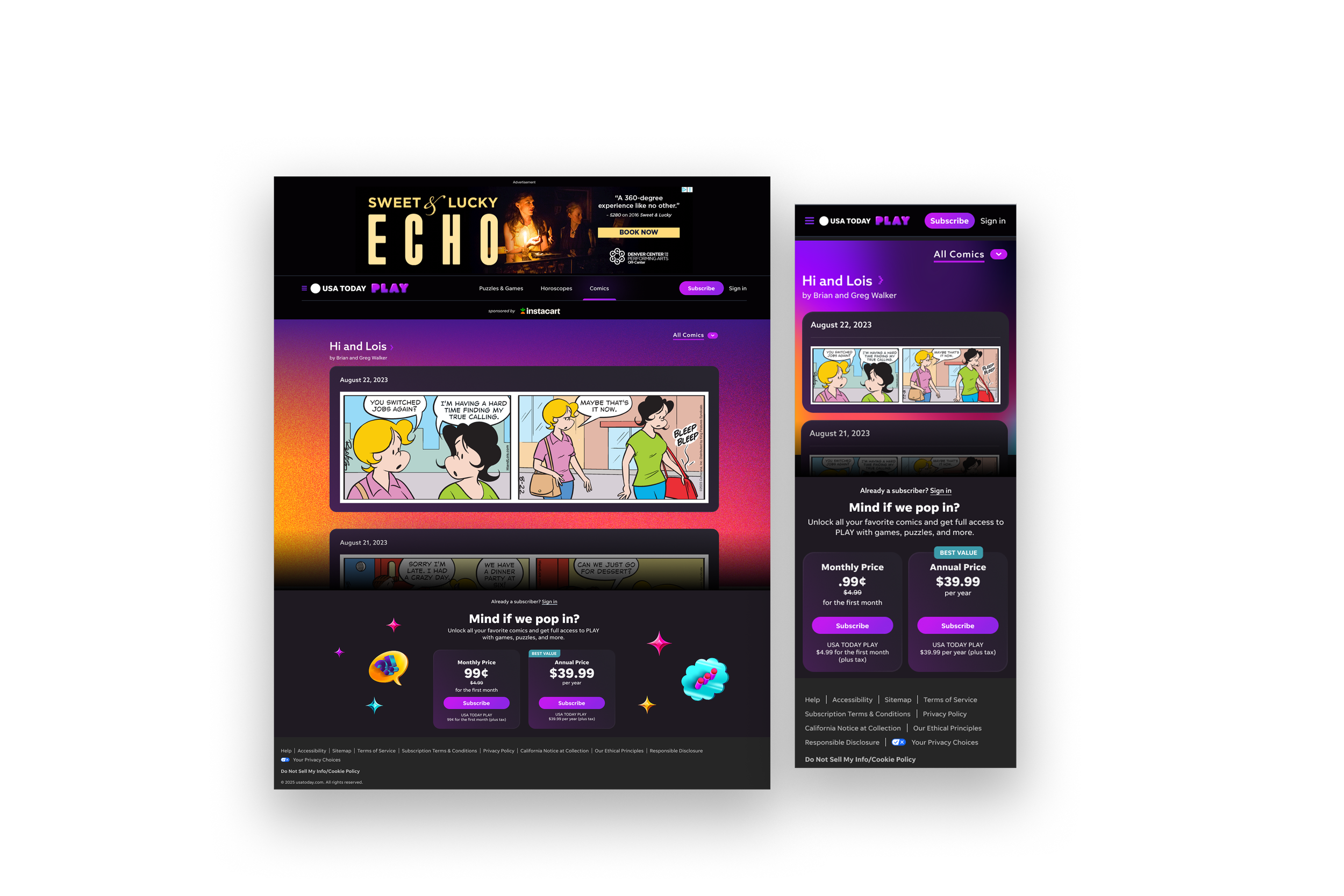 Screenshot of a subscription roadblock