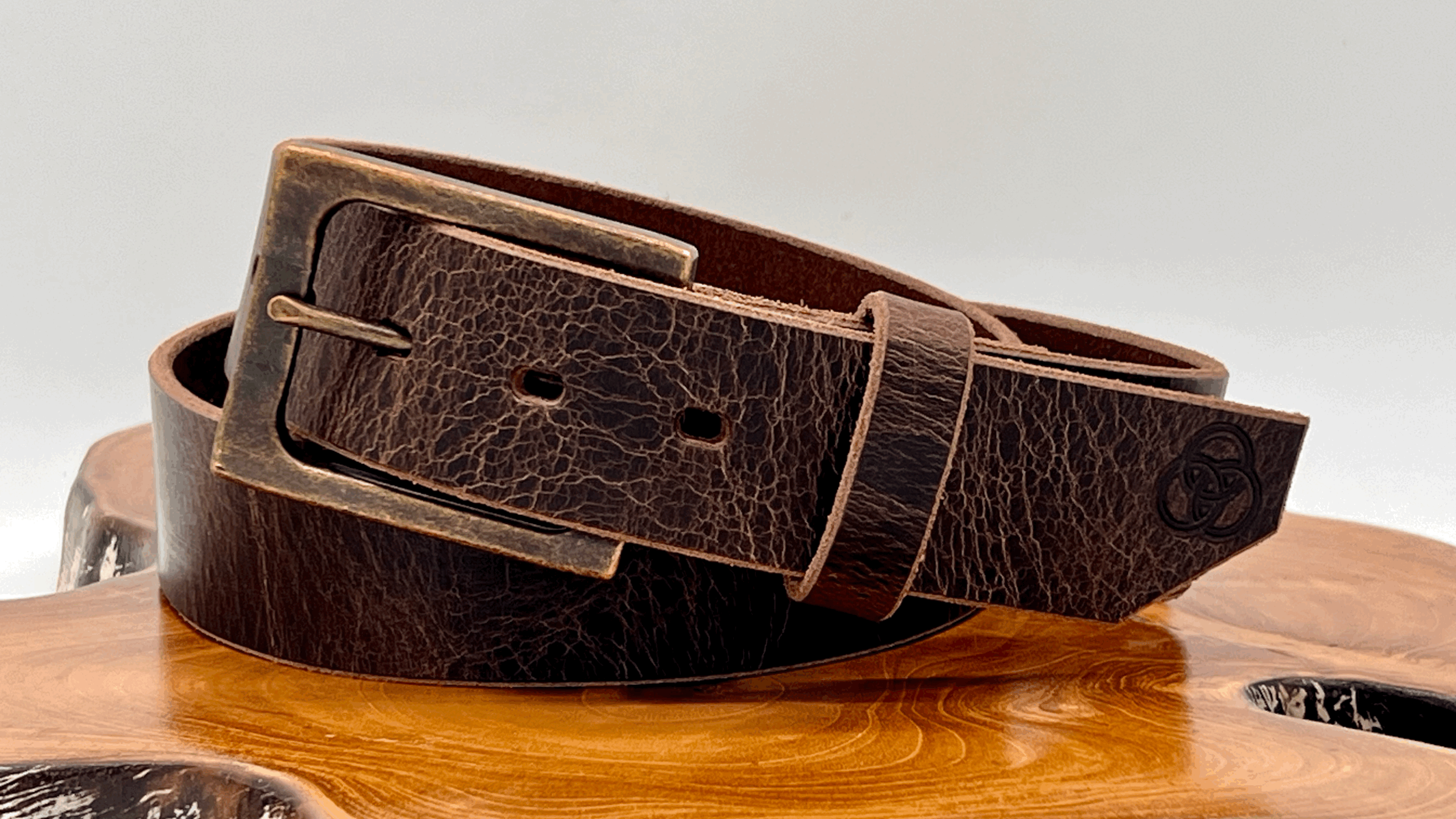 Sahara Water Buffalo Belt - Antique Brass Hardware