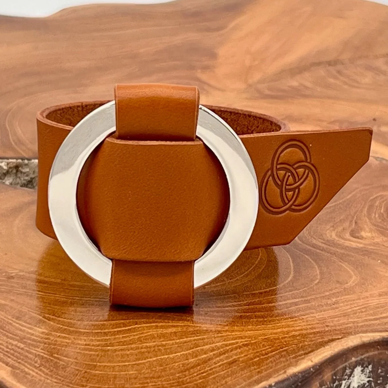 Peanut Leather Cuff - Nickel