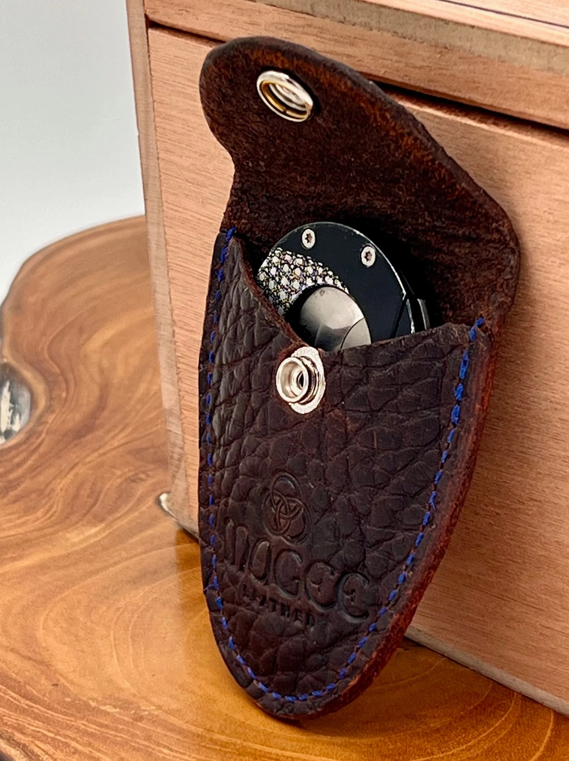 Leather Cigar Cutter Holder