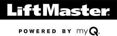 Garage Door Brand LiftMaster logo with text 'Powered by myQ' underneath