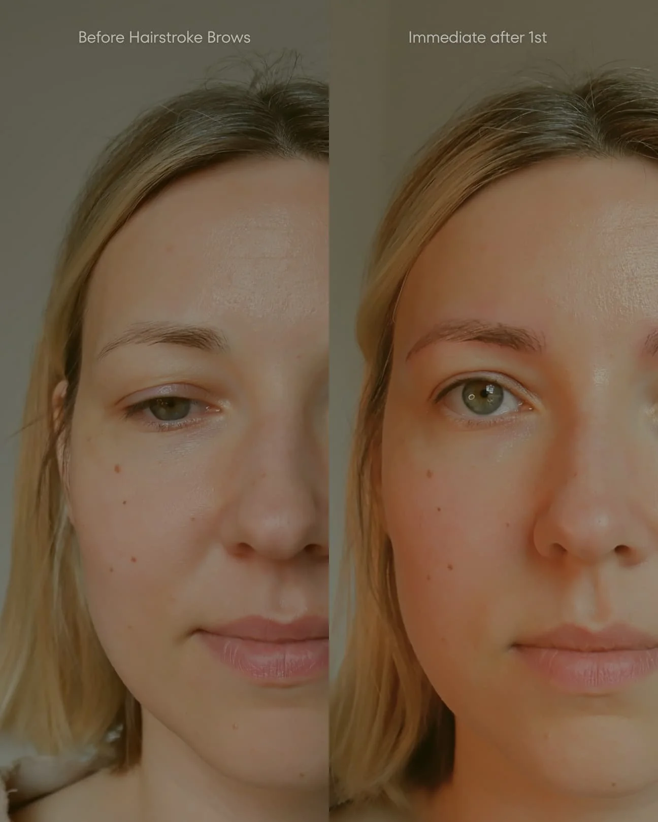 Nano Haistroke Brows on Blonde Female