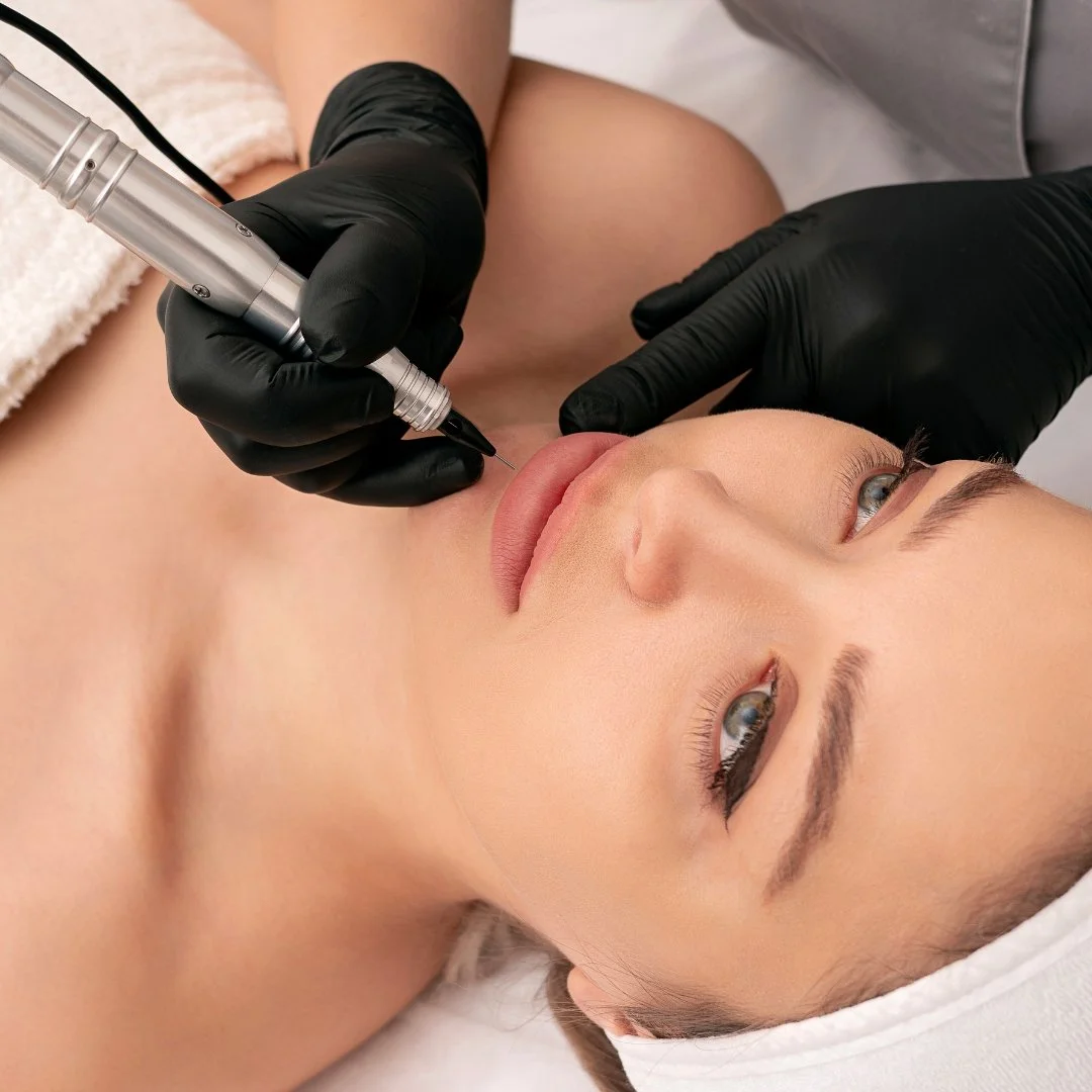 Natural permanent makeup brows and lips  treatment by Elite PMU London in Central London.