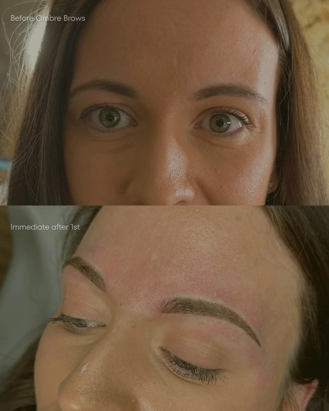Powder Brows result on brunette client