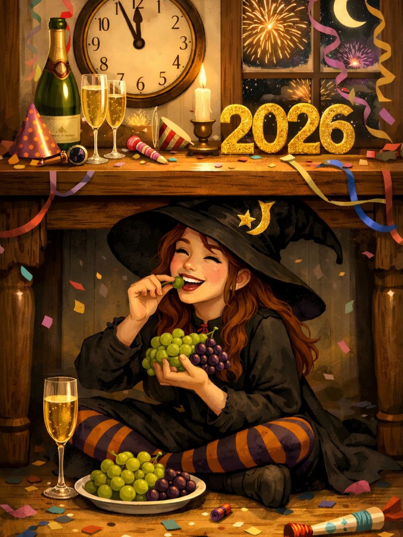✨🧙&zwj;♀️ Who&rsquo;s taking part in this magical New Year&rsquo;s tradition? ✨

Every year at midnight, the ritual of eating 12 grapes begins&mdash;and there&rsquo;s more to it than just a tasty snack! 🍇 Each grape represents one month of the upco