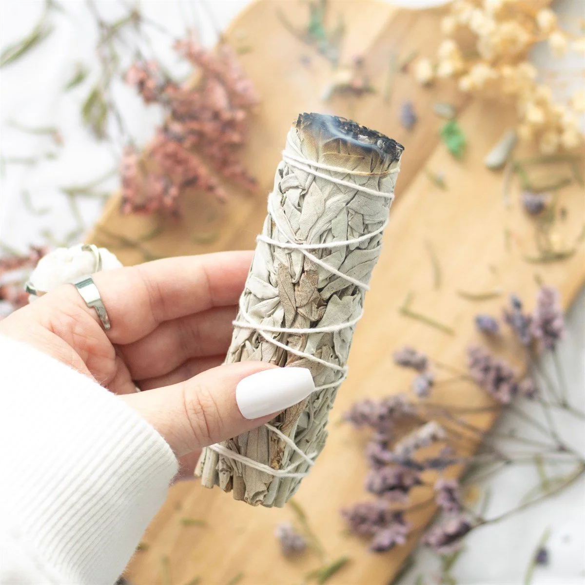 Small White Sage Smudge Stick Wand
