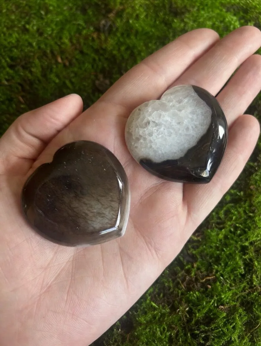 Black Agate Heart Crystal