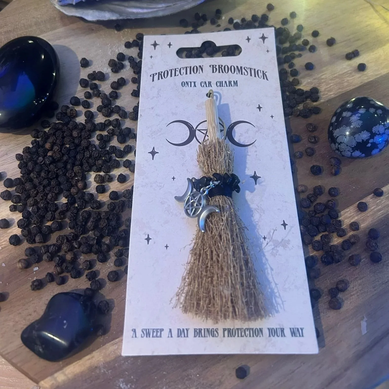Lucky Crystal Broomstick Car Charm