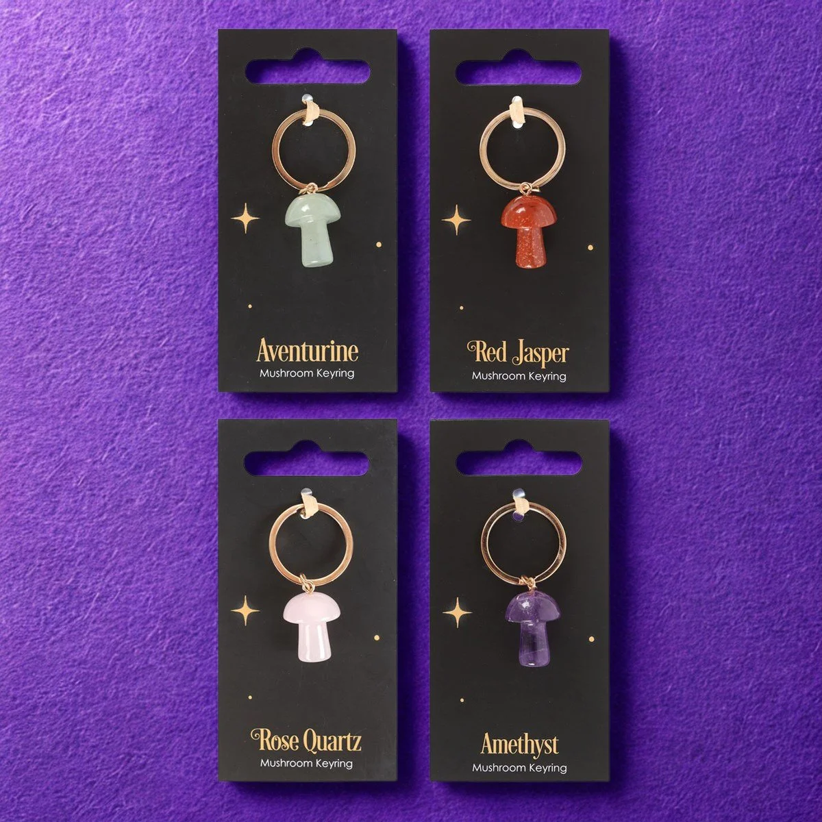 Gemstone Mushroom Keyring