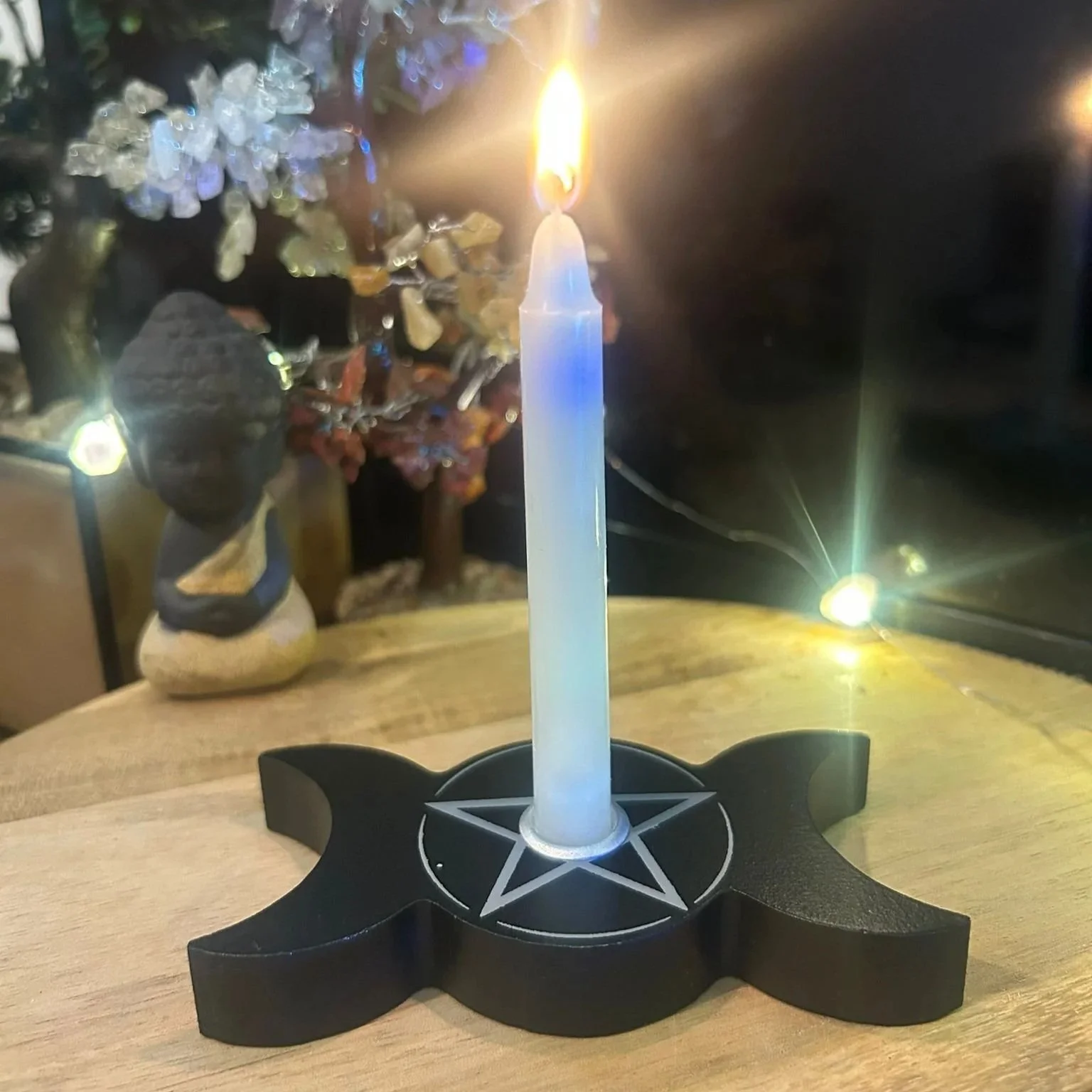 Triple Moon Spell Candle Holder