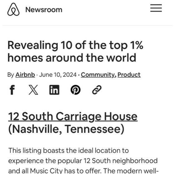 "Revealing 10 of the top 1% homes around the world" by AirBnB