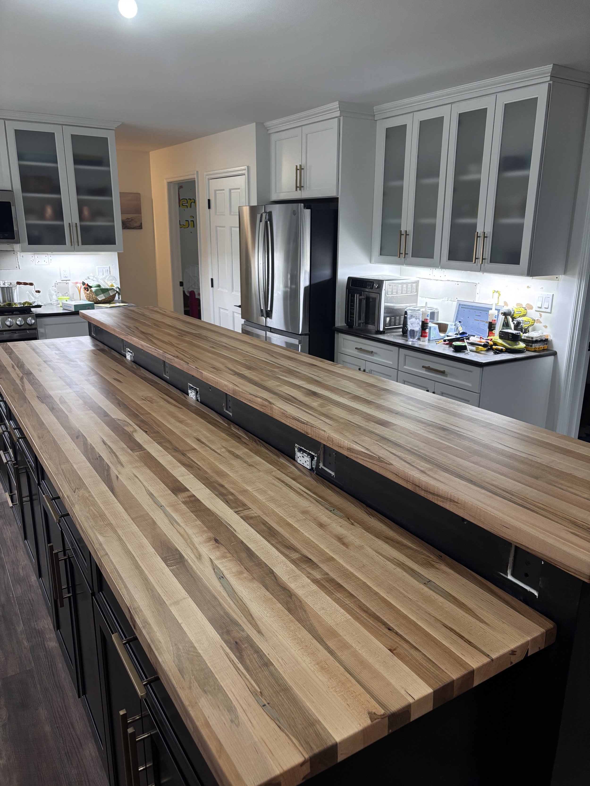 Ambrosia Maple Butcher Block - Kitchen Island / Bar Top Combo