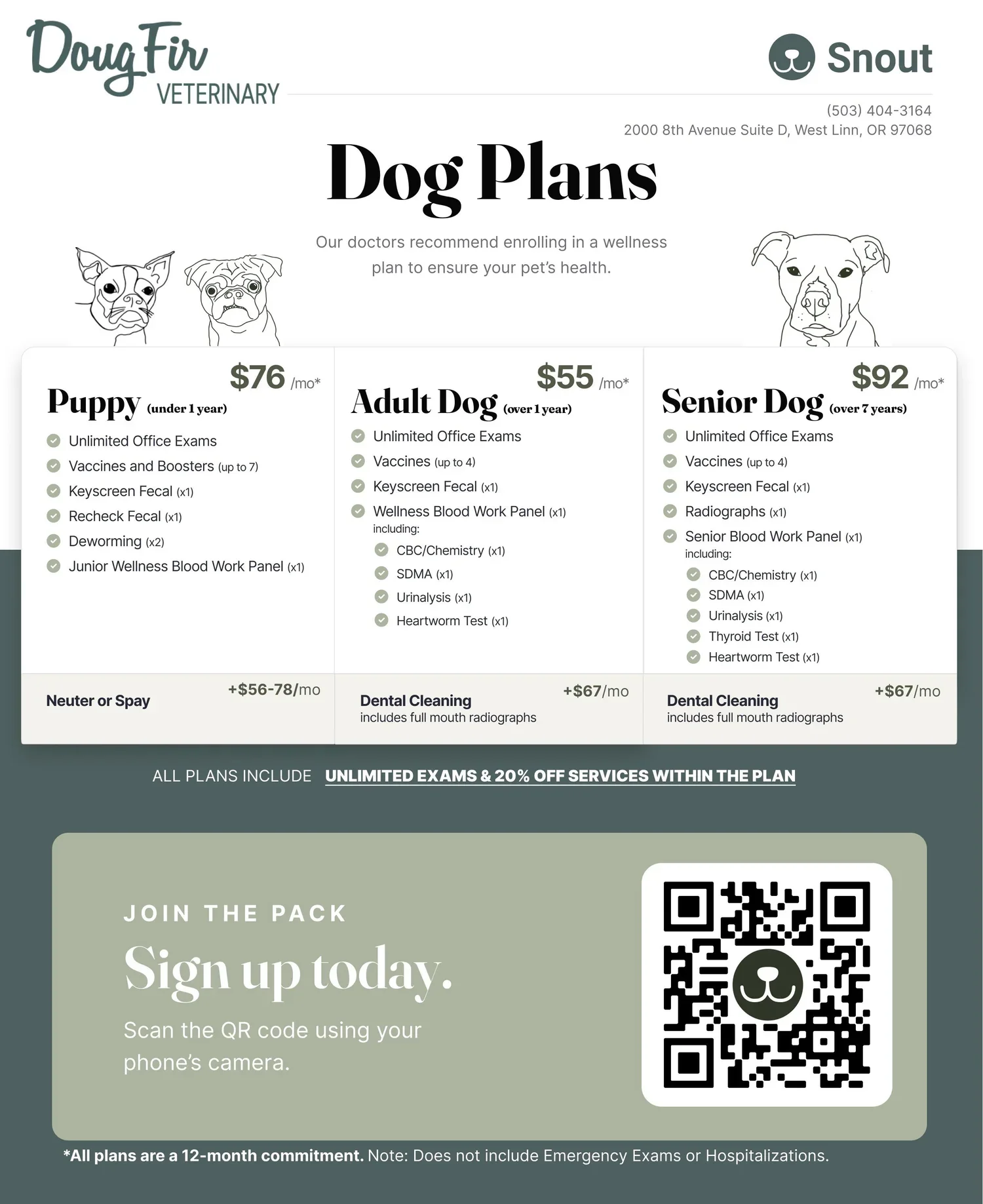 Dog wellness plan from Doug Fir Vet