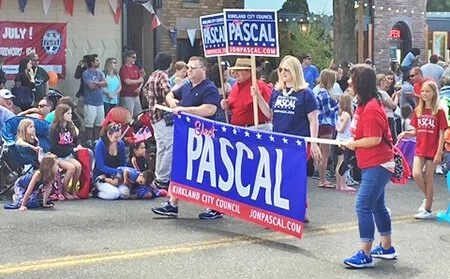 Pascal parade signs and shirts.JPG