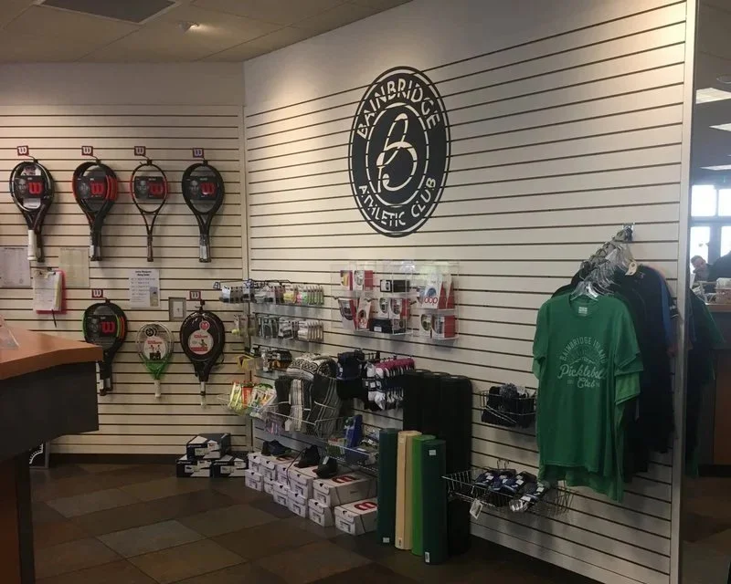 Interior of Bainbridge Athletic Club's gear store.