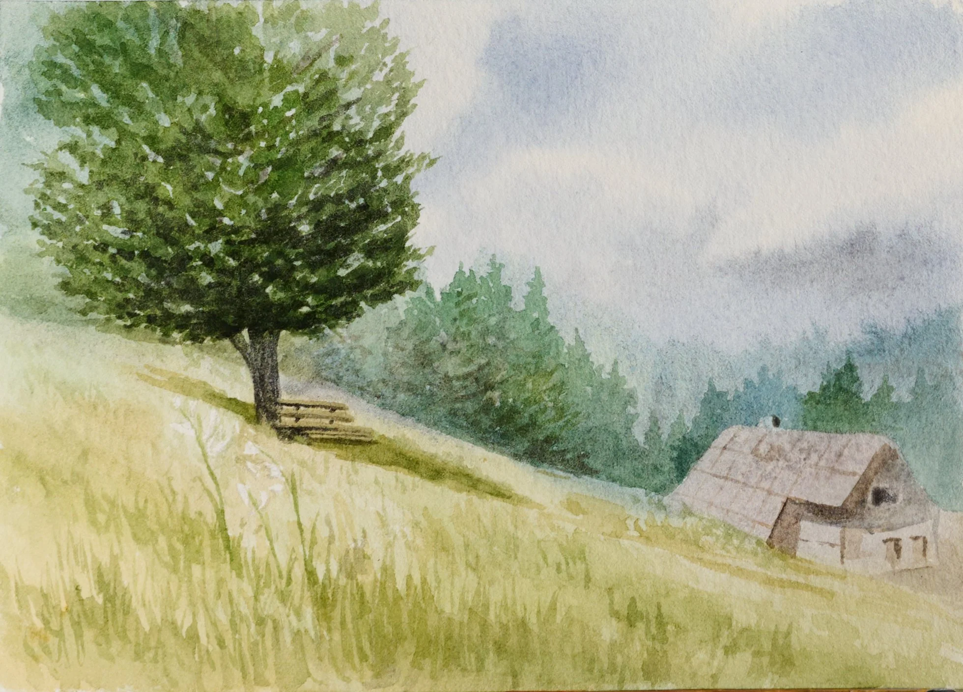 Rest- Watercolor 5" x 7" Print
