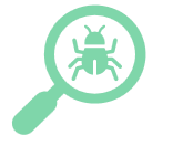 Magnifying glass focusing on a bug