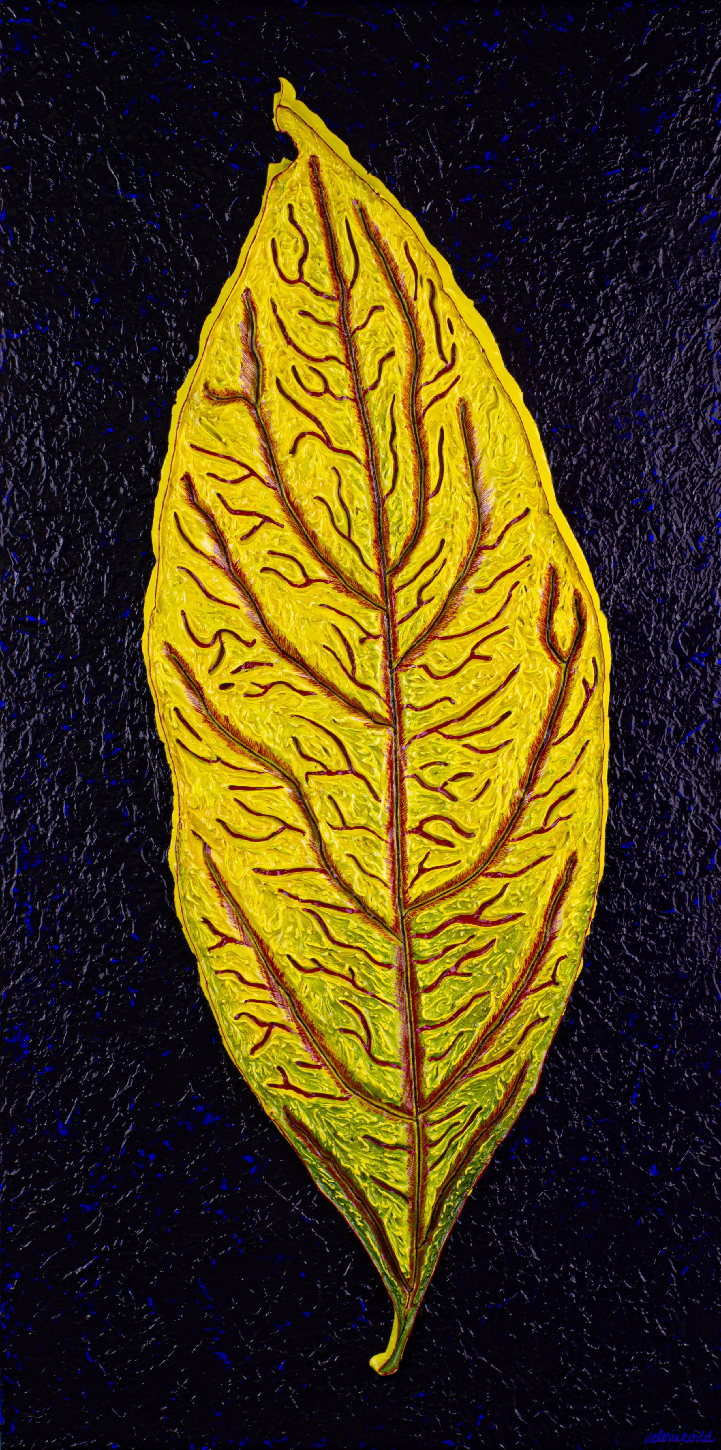 Yellow with Red Veins Leaf
