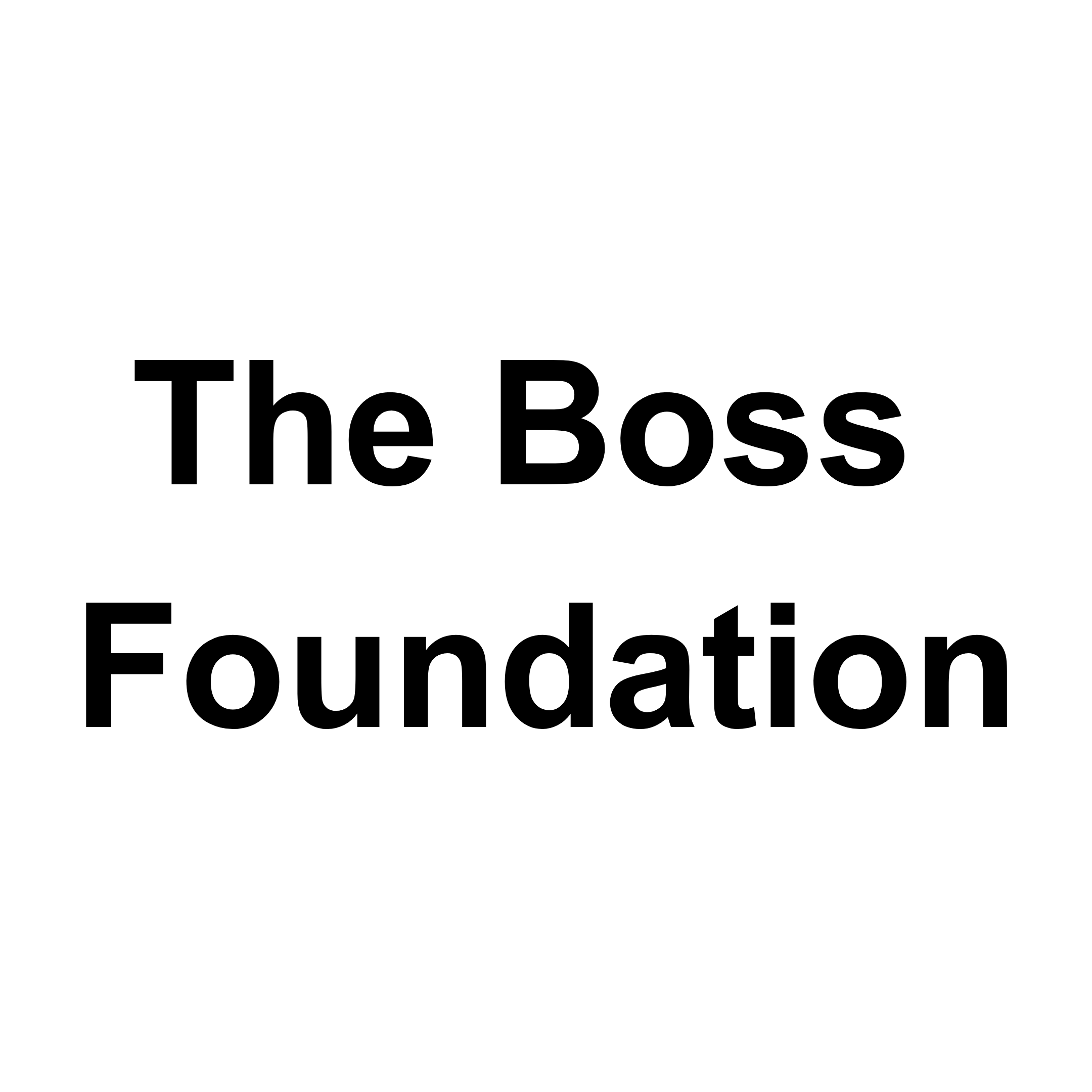 Text that reads 'The Boss Foundation' on a white background