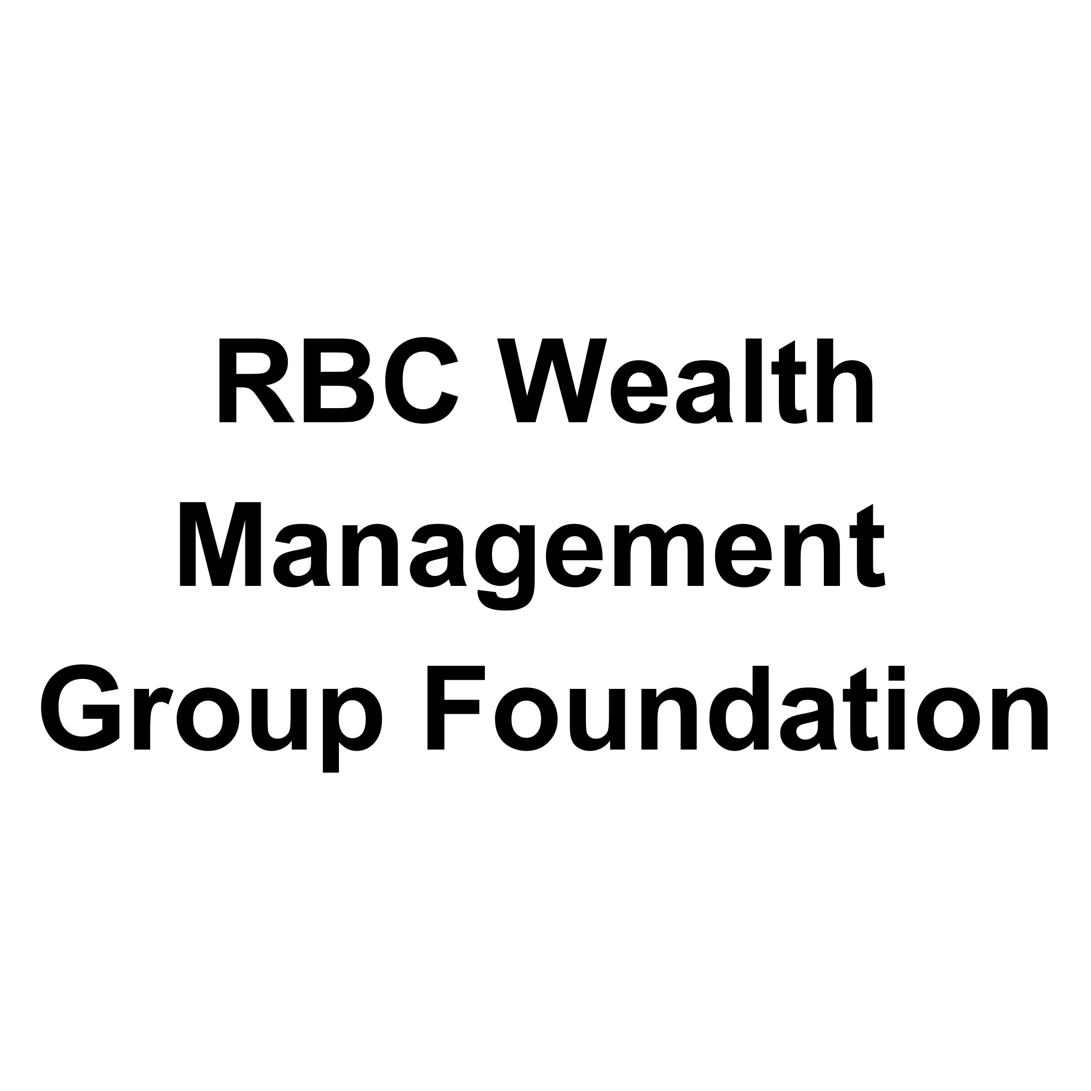 Text reading 'RBC Wealth Management Group Foundation' on a white background.