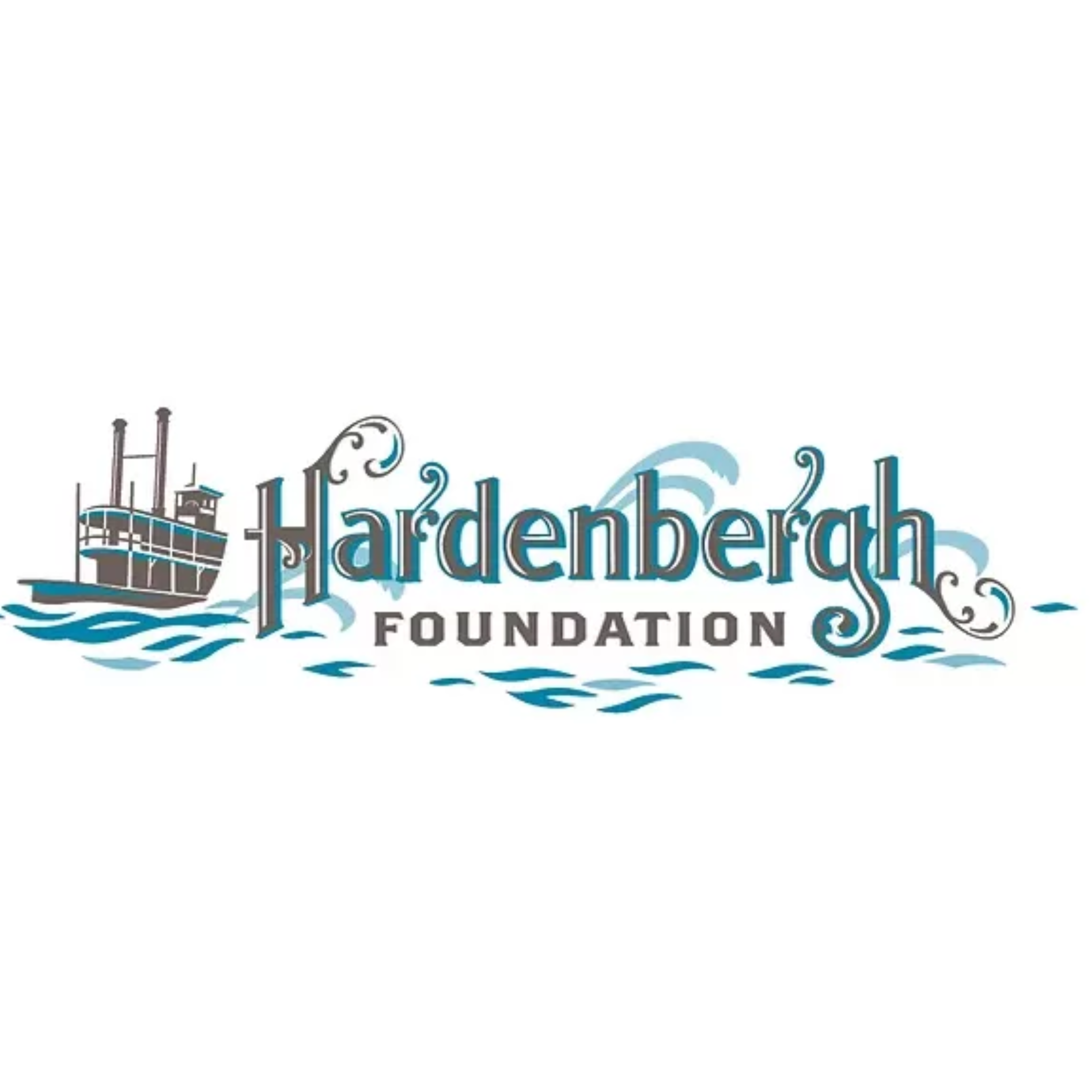 Logo of Hardenbergh Foundation featuring a vintage boat and blue water waves.