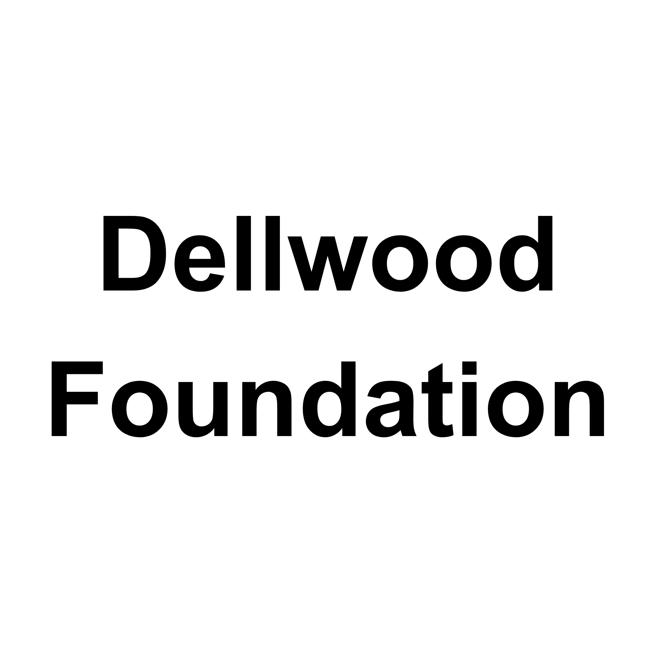 Dellwood Foundation logo with black text on white background.