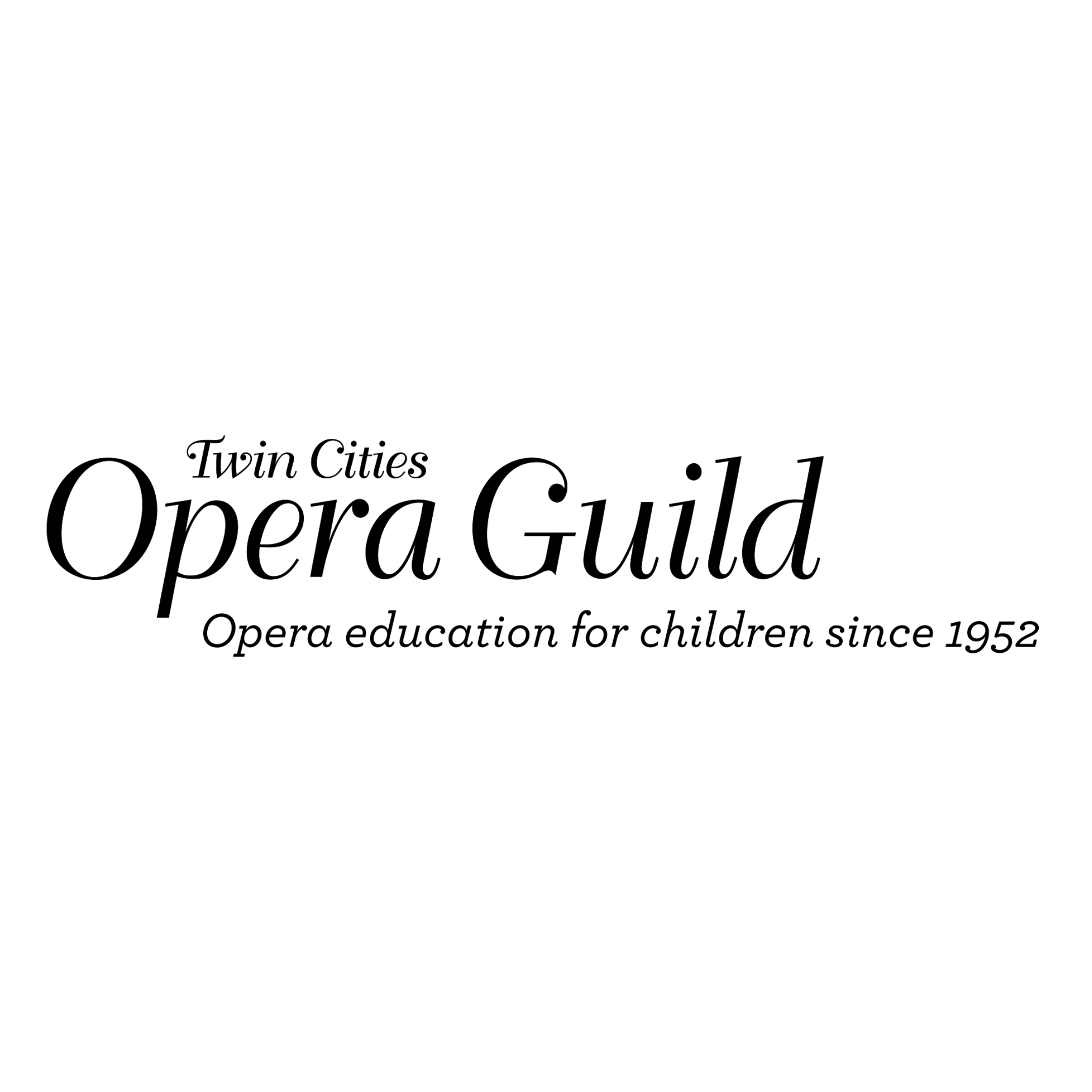 Twin Cities Opera Guild logo with text 'Opera education for children since 1952'