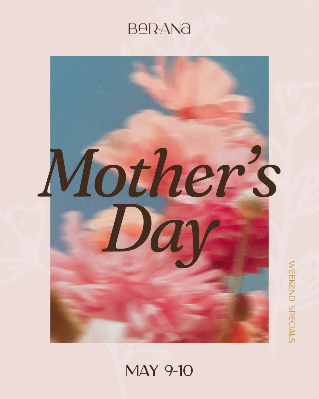 Mother&rsquo;s Day Weekend at ANA 🤎

We&rsquo;ve got a little something for all the moms, tias, aunties, and favorite ladies all weekend long.

Friday, May 9 &mdash; Moms Night Out
Because moms deserve a night to cut loose too.
A throwback function 