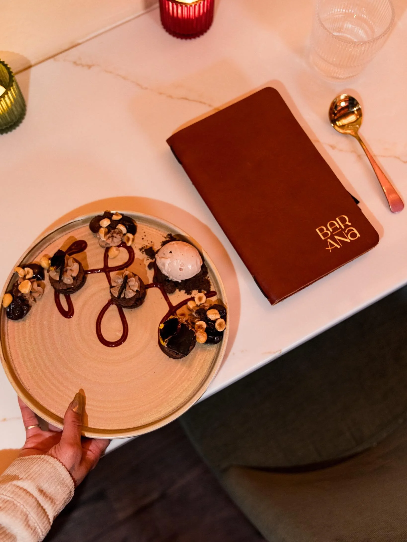 Somewhere between &ldquo;let&rsquo;s split one&rdquo; and needing your own. 

Chocolate brownie, cherry ice cream, hazelnut chocolate mousse 🤤

You&rsquo;ll understand after the first bite.

#baranaatl #atlantaeats #dessertbar #atldesserts #bienveni