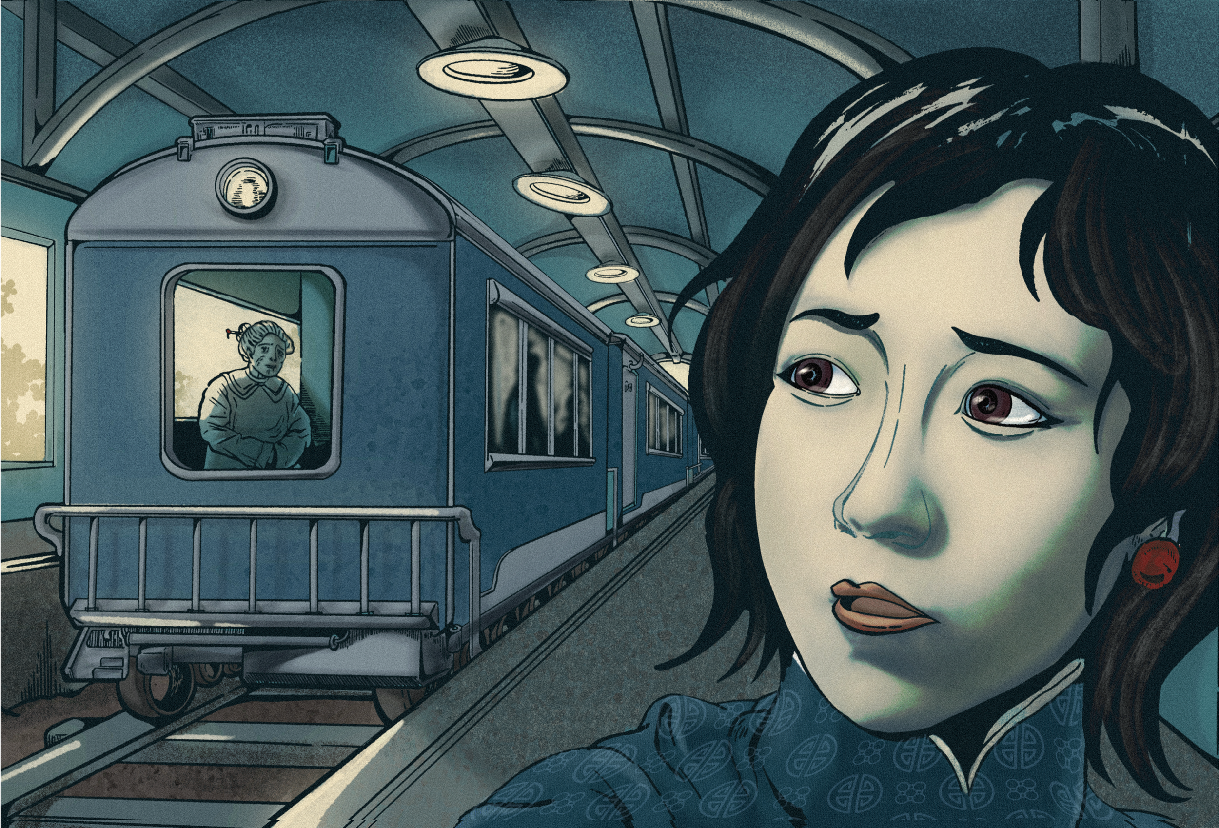 3. Julie saying farewell to her childhood nanny. 