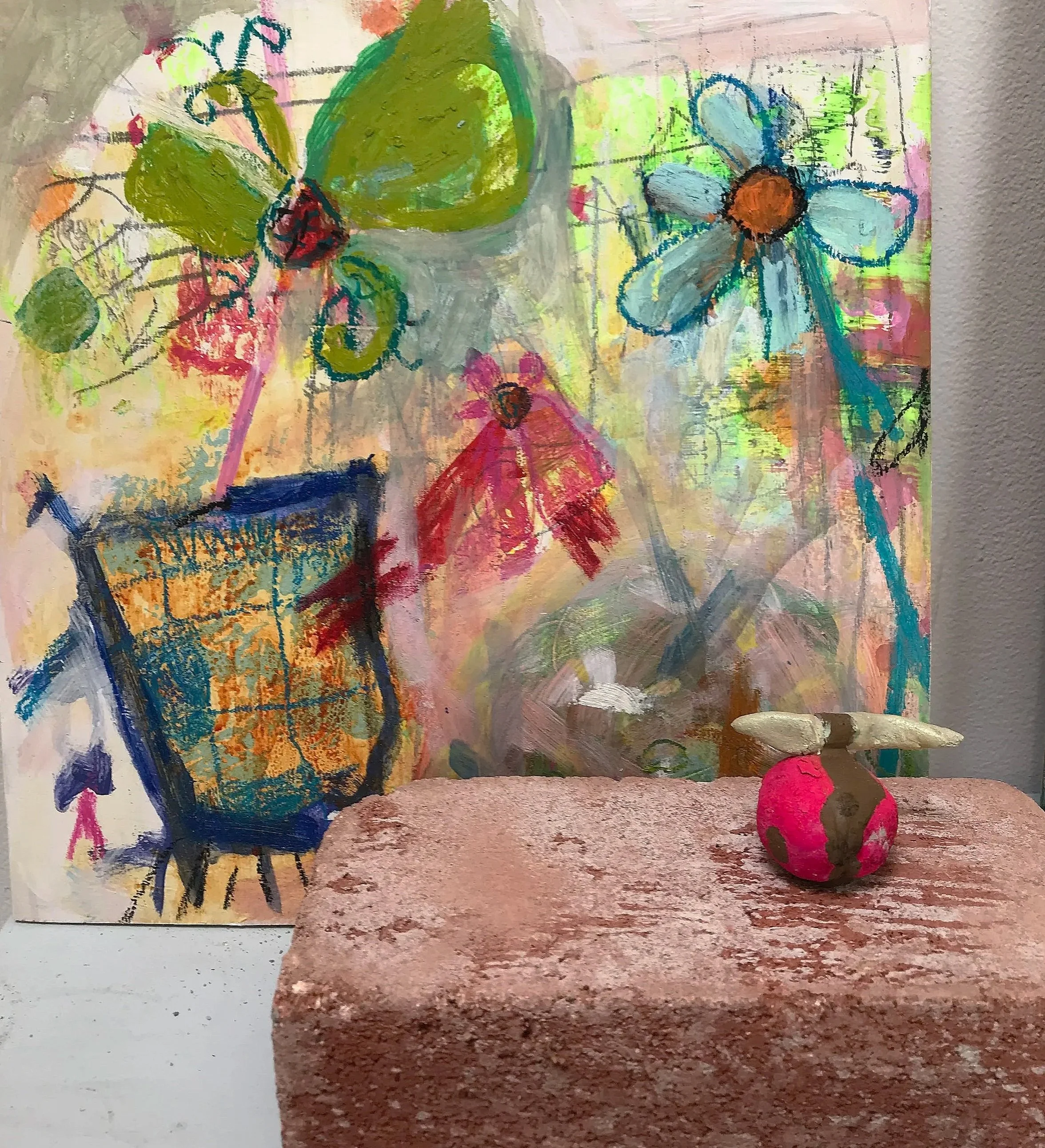 Geranium; Mixed media; 15x15x 10 in
