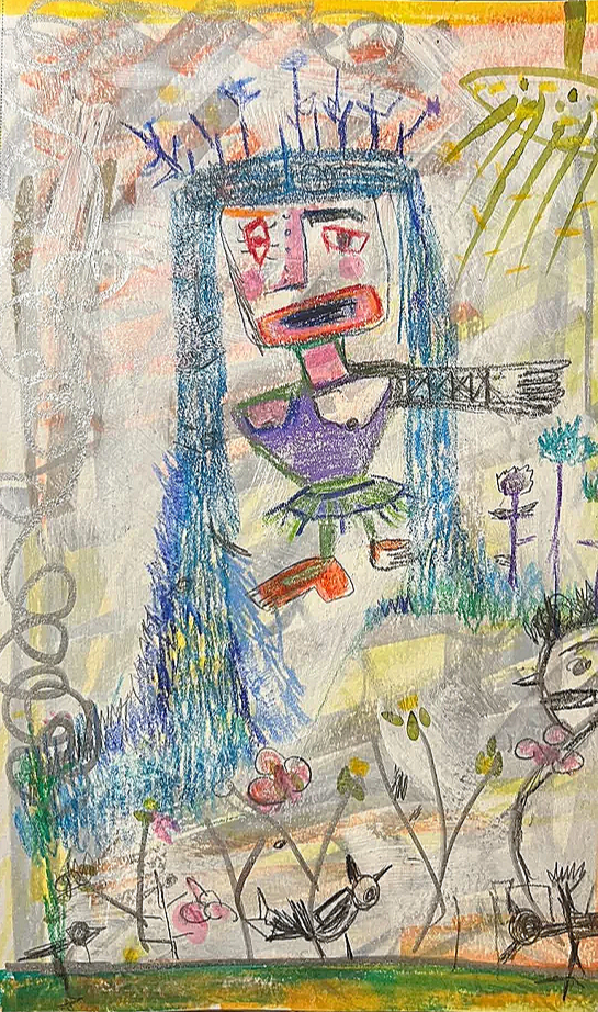 Monster; Color pencil on paper; 12x8 in