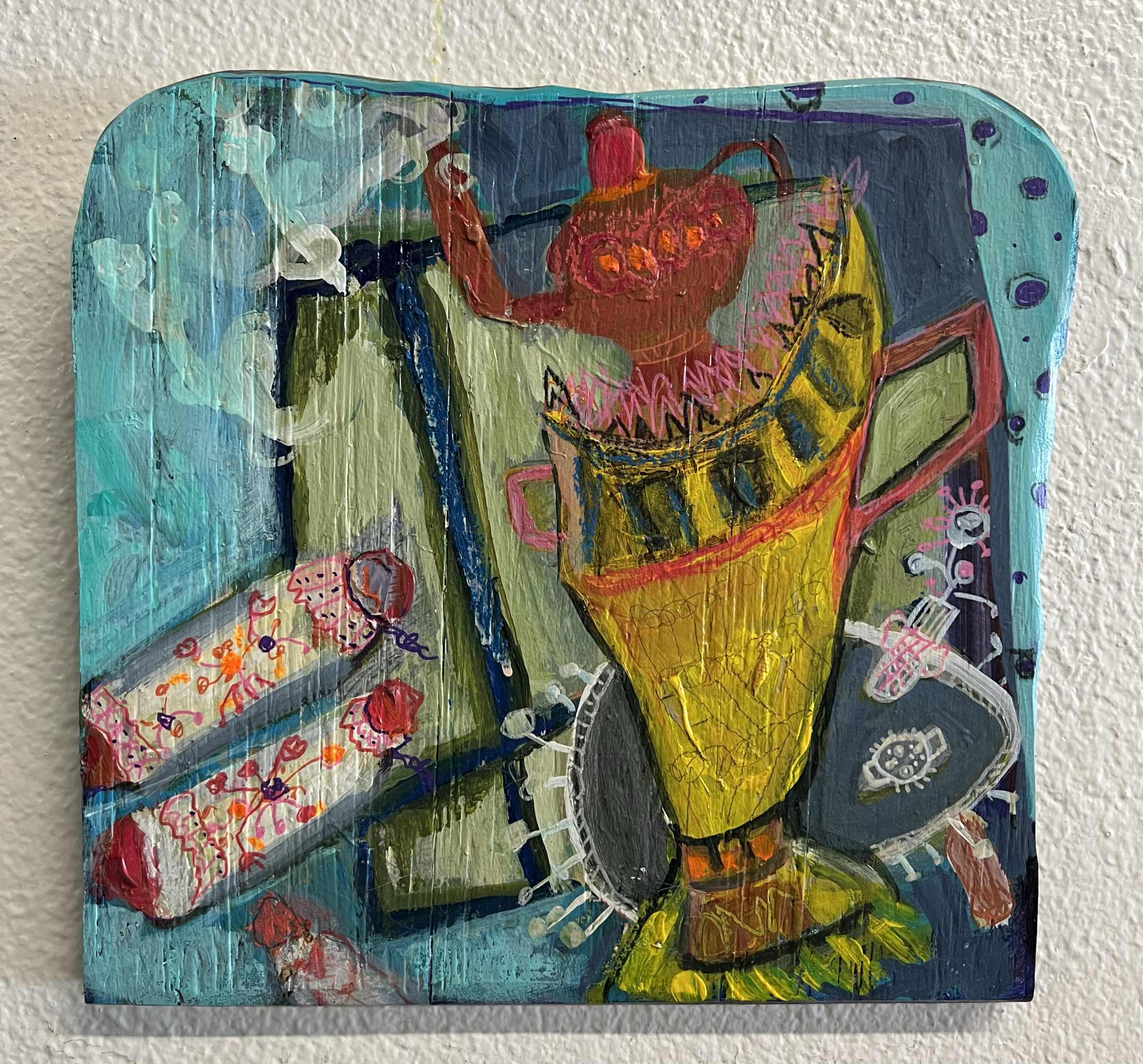 Balesh; Acrylic on wood; 12x12 in