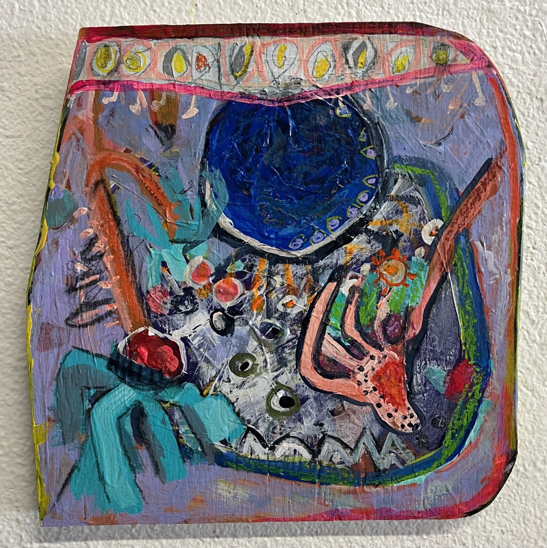 Cup of soup; Acrylic on wood; 12x12 in