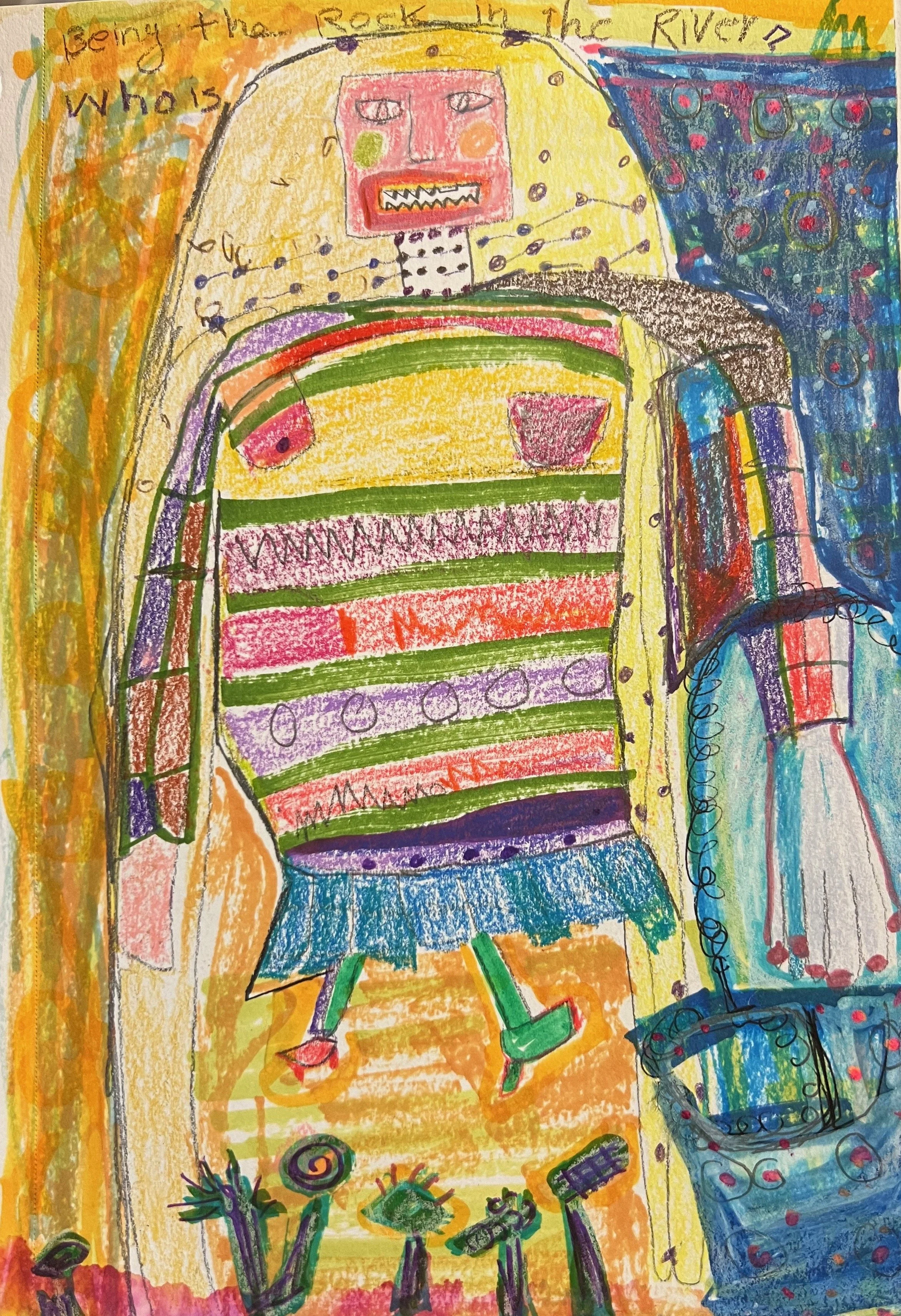 Loving yellow; Color pencil on paper; 12x8 in