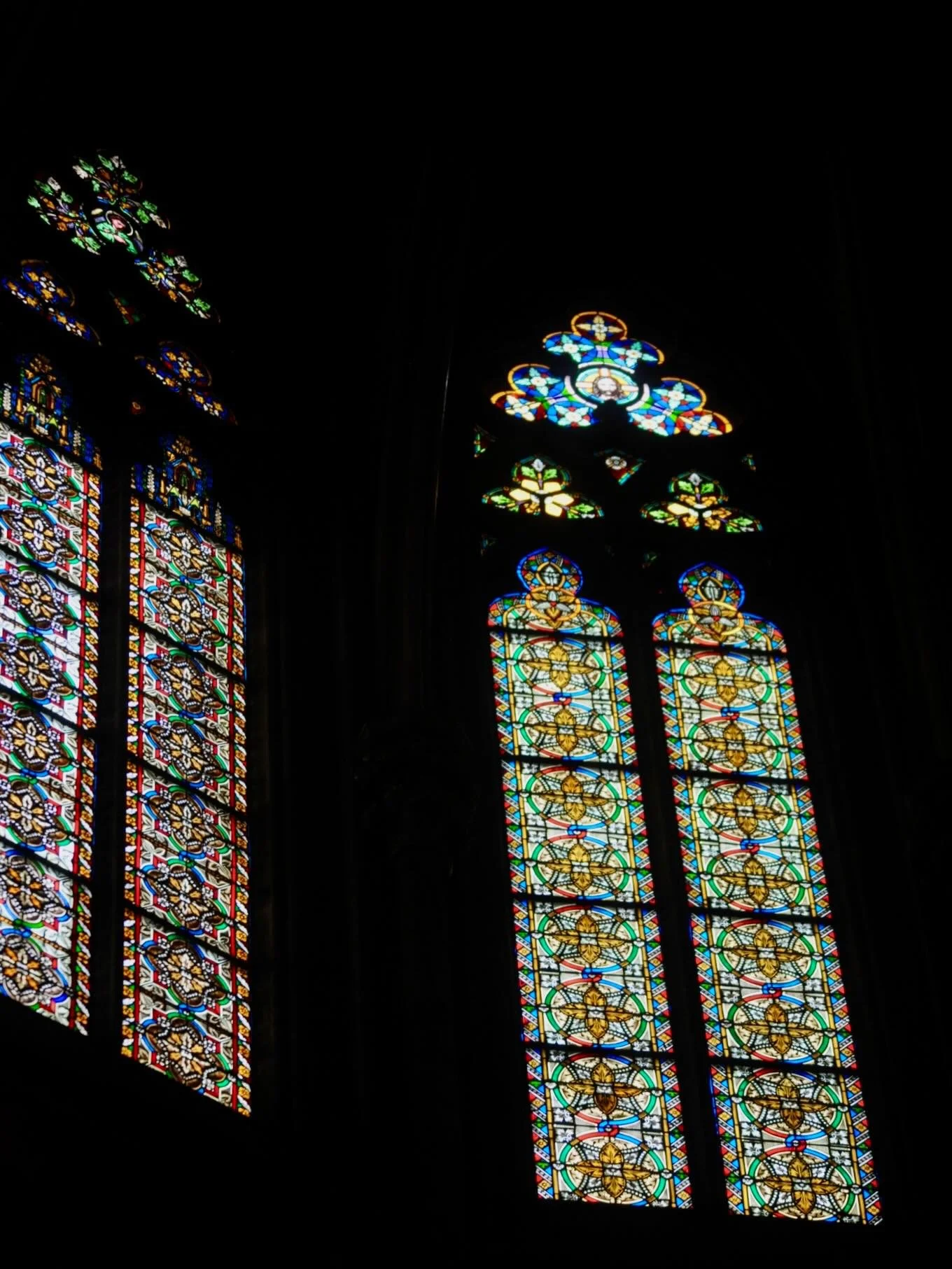 Stained glass and haunting figures