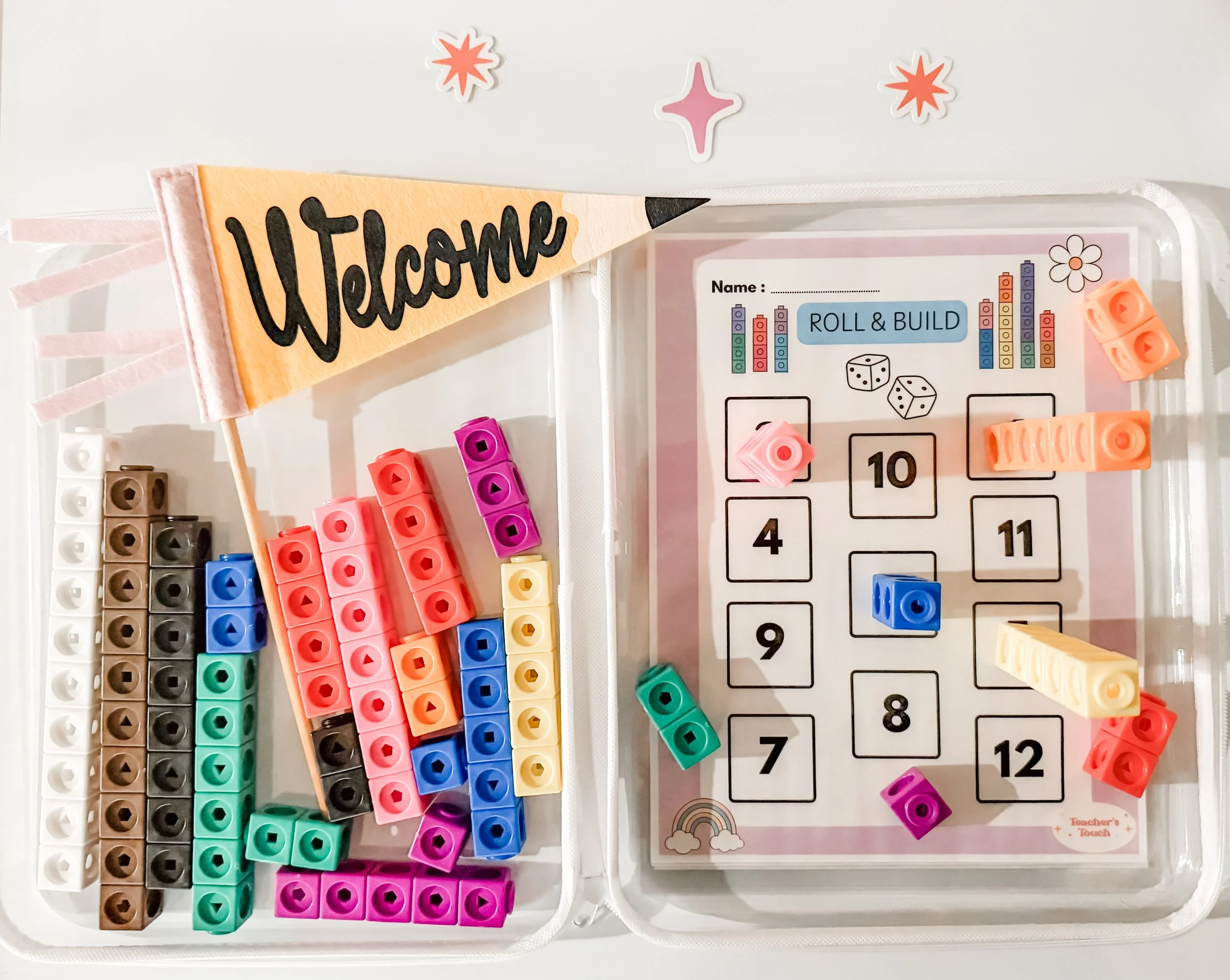 Roll & Build Math Activity 🎲