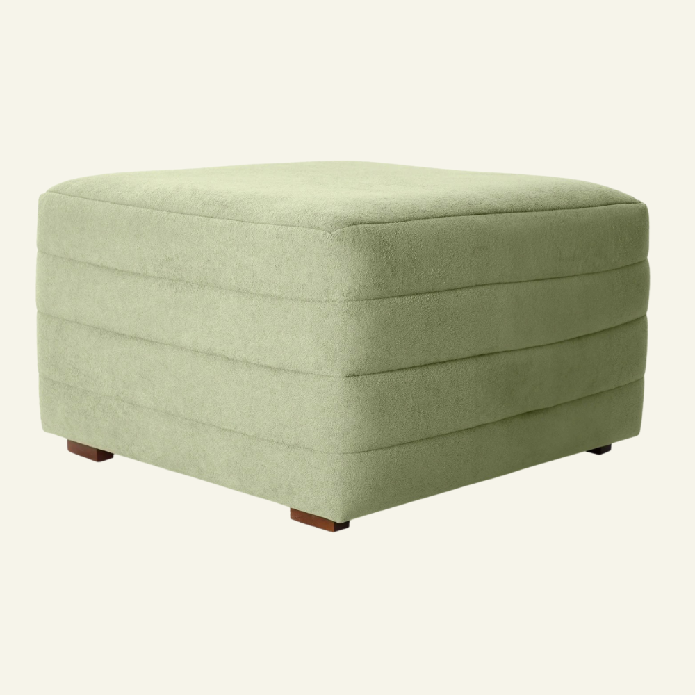Puff Gom em Boucle aveludado - Verde