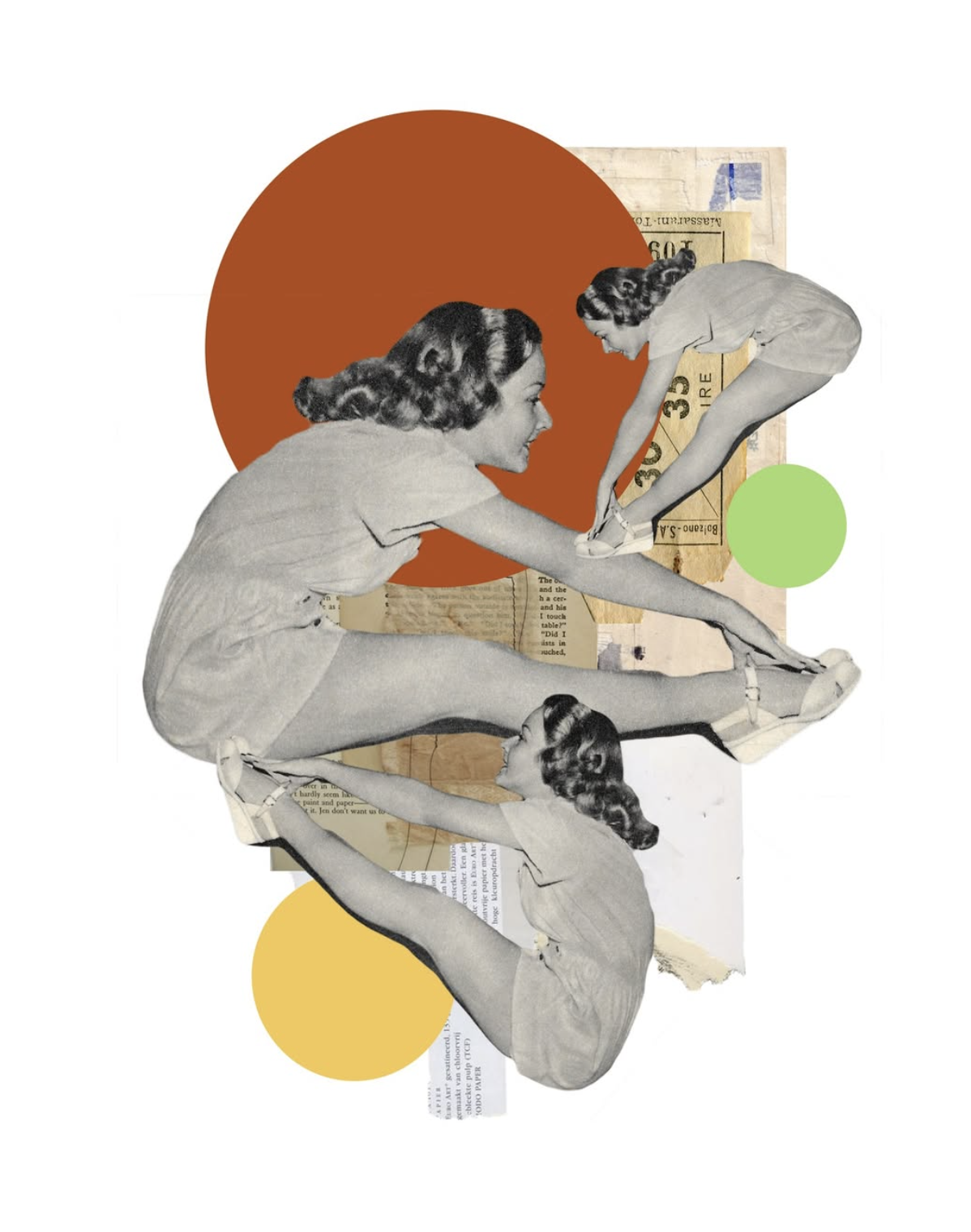 'Stretch It Out' Collage art by Stefanie Chew