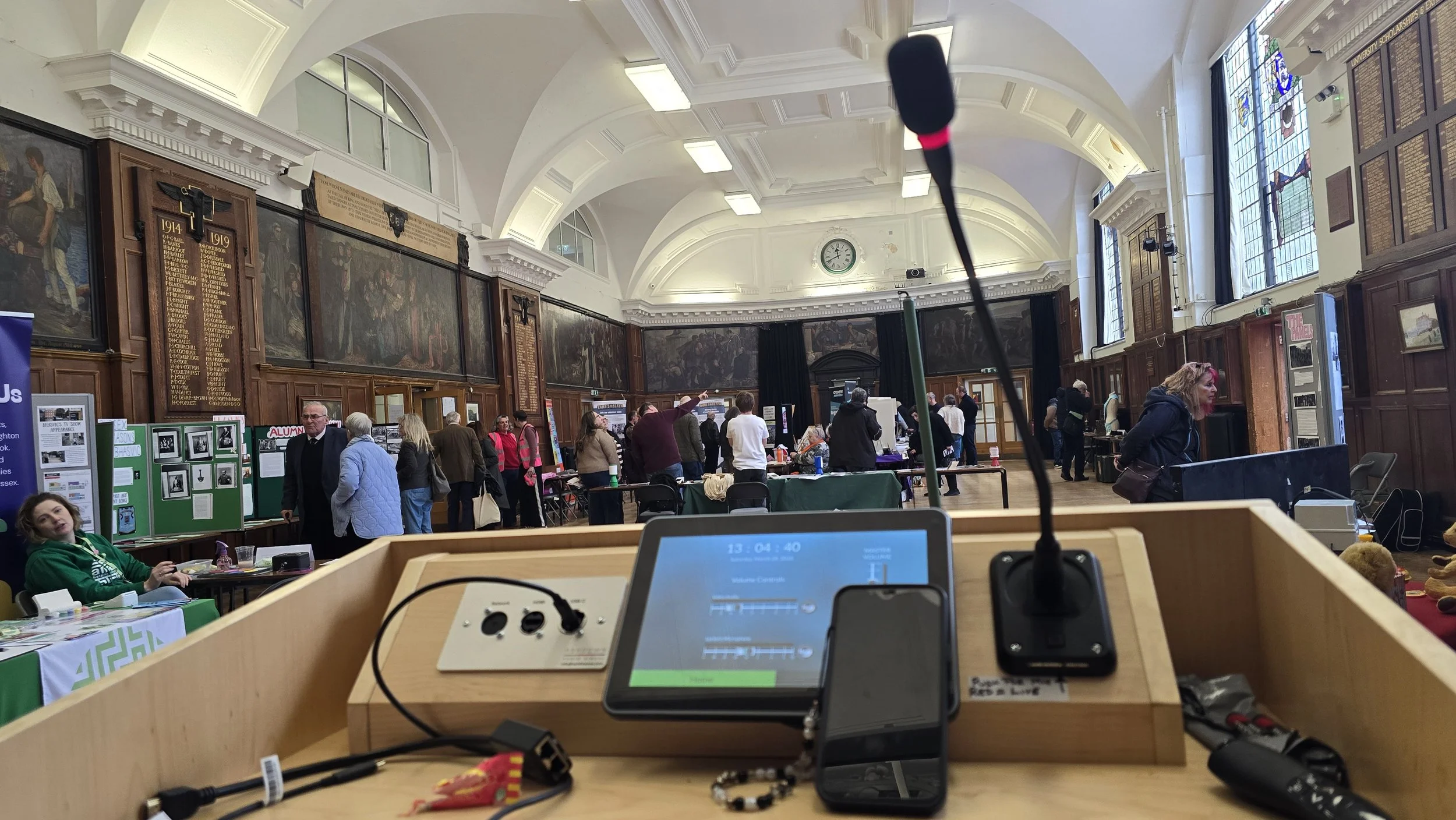 View from the lectern across the busy Main Hall