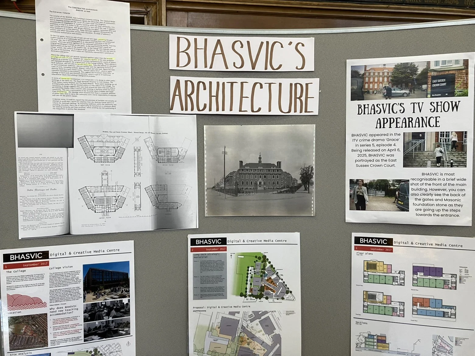 One of several display boards, with this one displaying the Architecture of BHASVIC