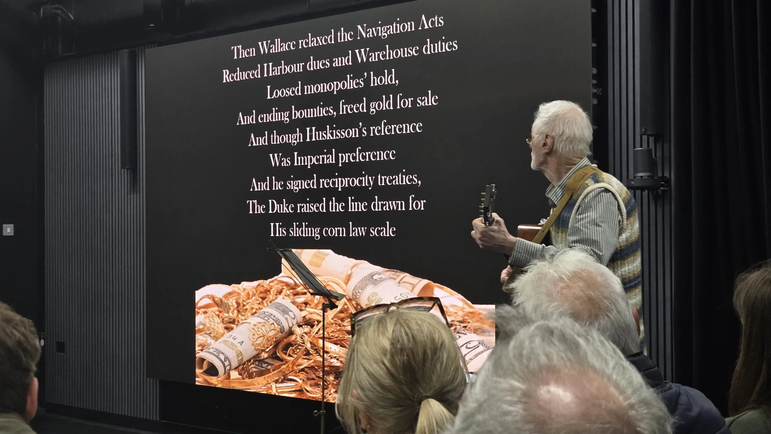 Dave Akers singing his famous history songs…